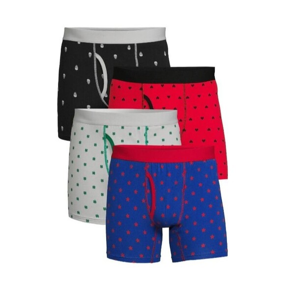 No Boundaries Men's Tag-Free All-Seasons 4-Pk Printed Boxer Briefs  Size XL  NWT - Picture 3 of 8